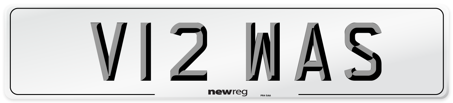 V12 WAS Number Plate from New Reg